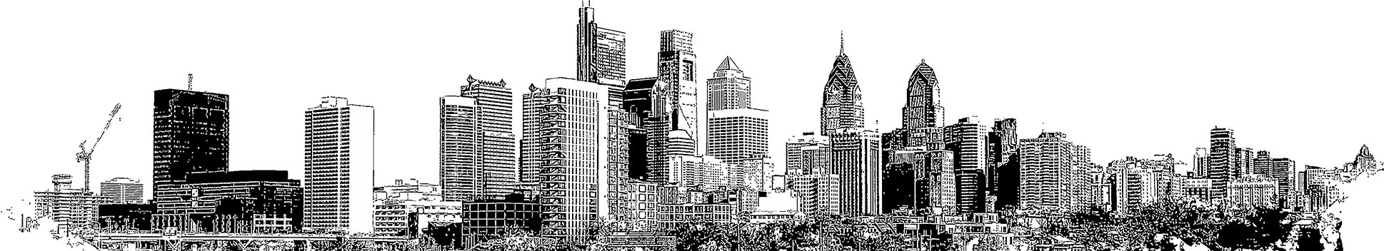 sketch of Philadelphia skyline